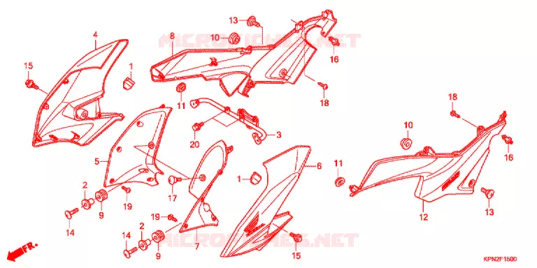 OUIES DE RADIATEUR Honda MOTO 125 CB 2016  GLR125LWHG
