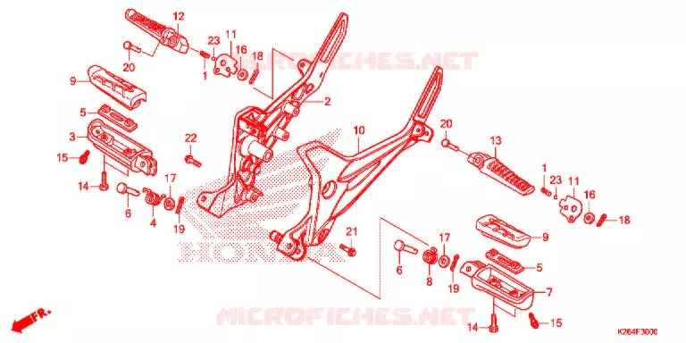 REPOSE PIED Honda MOTO 125 GROM 2015  MSX125F_A