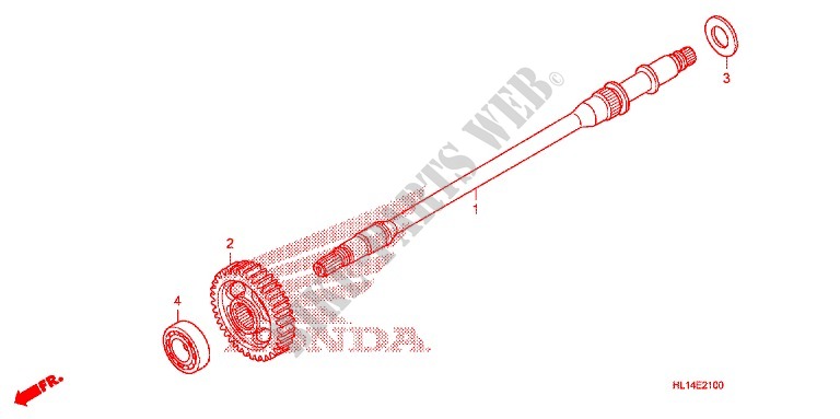 ARBRE DE SORTIE pour Honda BIG RED 700 de 2012