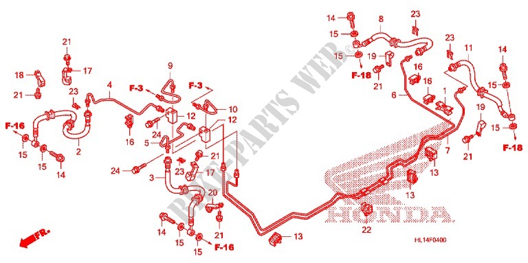 DURITE DE FREIN ARRIERE pour Honda BIG RED 700 de 2012