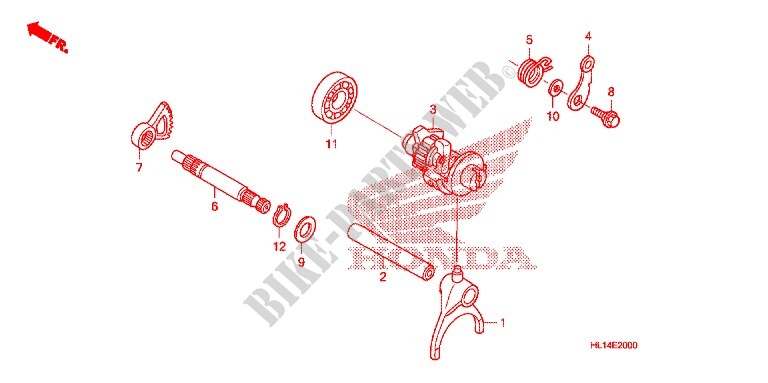 FOURCHETTE DE SELECTION pour Honda BIG RED 700 de 2012