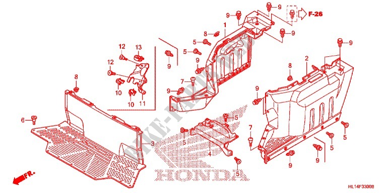 HABILLAGE CENTRAL pour Honda BIG RED 700 de 2012