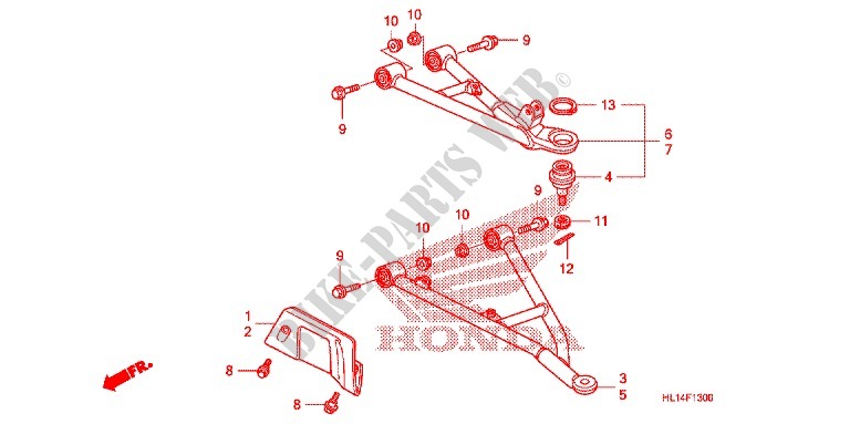 TRIANGLES AVANT pour Honda BIG RED 700 de 2012