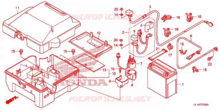 BATTERIE Honda ATV 700 BIG-RED 2013  MUV700D