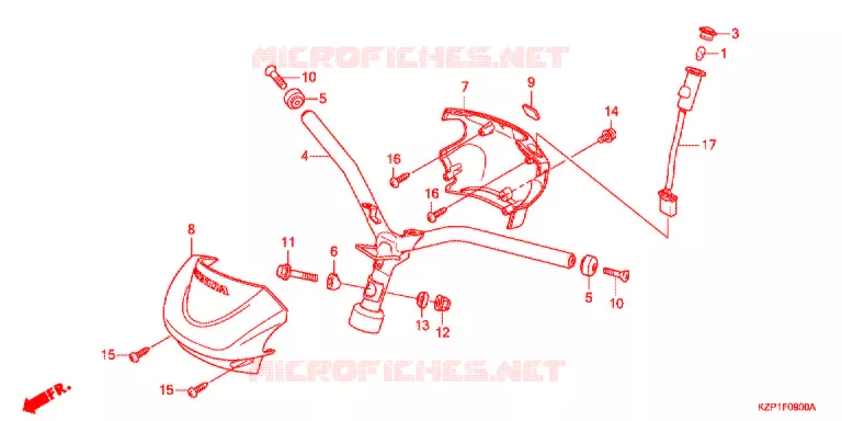 GUIDON - CARENAGE Honda SCOOTER 110 BENLY 2013  MW1101WHC
