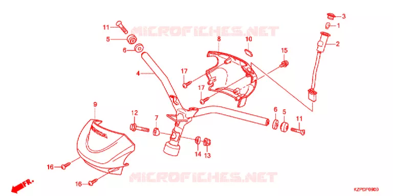 GUIDON - CARENAGE Honda SCOOTER 110 BENLY 2016  MW1101WHG