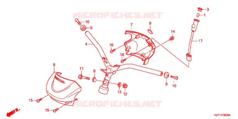 GUIDON - CARENAGE Honda SCOOTER 110 BENLY 2012  MW1102WHC