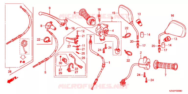LEVIER DE GUIDON - CABLE - COMMODO Honda MOTO 110 CUB 2012  NBC110BNC