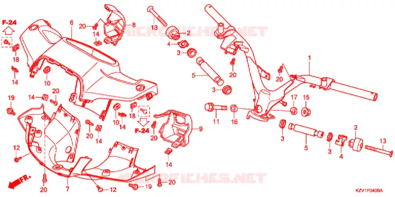 GUIDON - CARENAGE (NBC110) Honda MOTO 110 CUB 2014  NBC110C