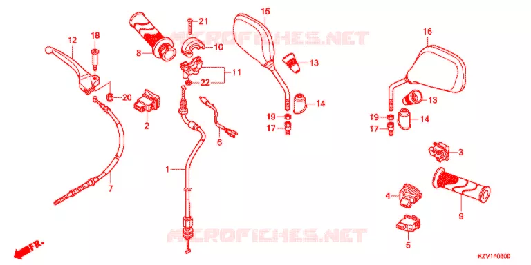 LEVIER DE GUIDON - CABLE - COMMODO (NBC110) Honda MOTO 110 CUB 2014  NBC110C