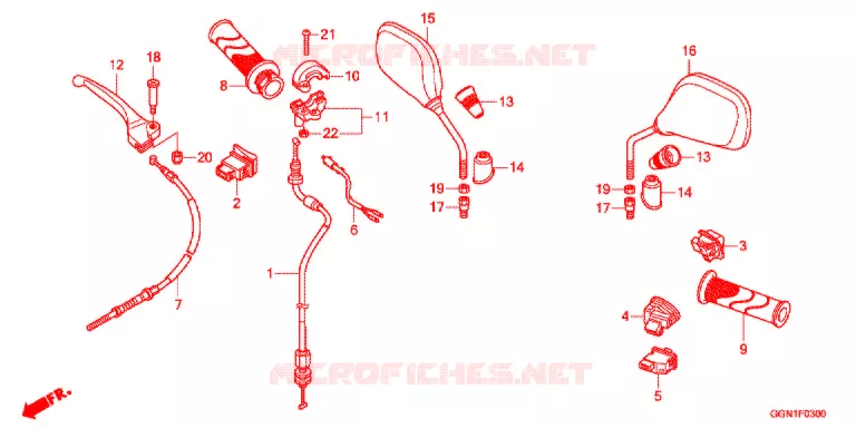 LEVIER DE GUIDON - CABLE - COMMODO Honda SCOOTER 50 CUB 2017  NBC50G