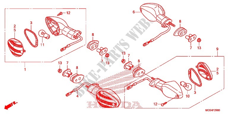 CLIGNOTANT pour Honda NC 700 X ABS de 2012