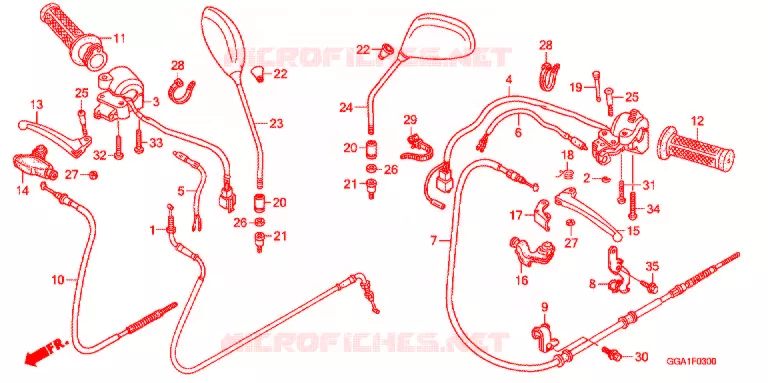 LEVIER DE GUIDON - CABLE - COMMODO Honda SCOOTER 50 ZOOMER 2017  NPS50C