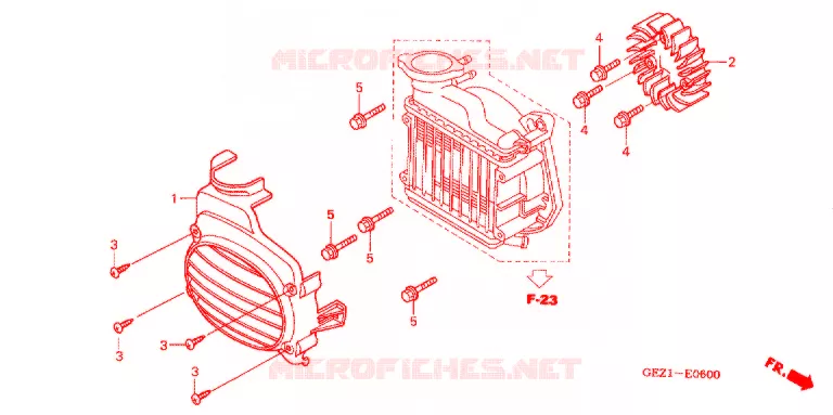 VENTILATEUR ET COUVERCLE DE RADIATEUR Honda SCOOTER 50 RUCKUS 2005  NPS50S5_A
