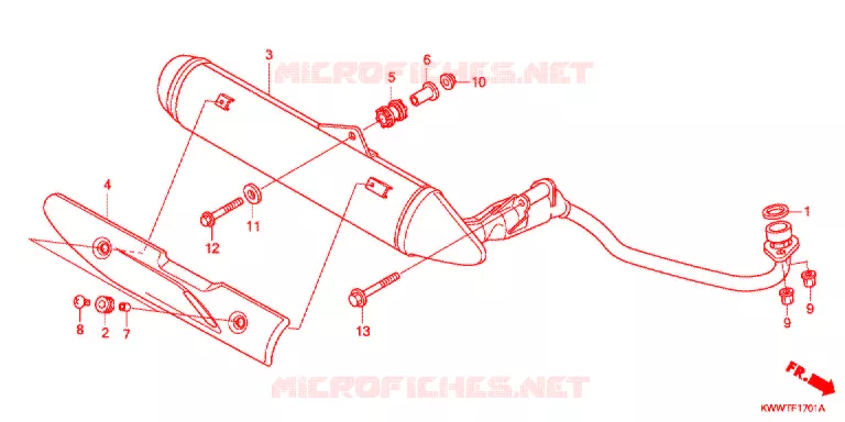 SILENCIEUX D'ECHAPPEMENT  Honda MOTO 110 WAVE 2011  AFS110MSFB_TH