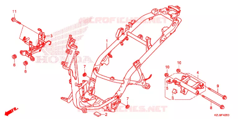 CADRE Honda SCOOTER 110 SPACY 2012  NSC110CSD