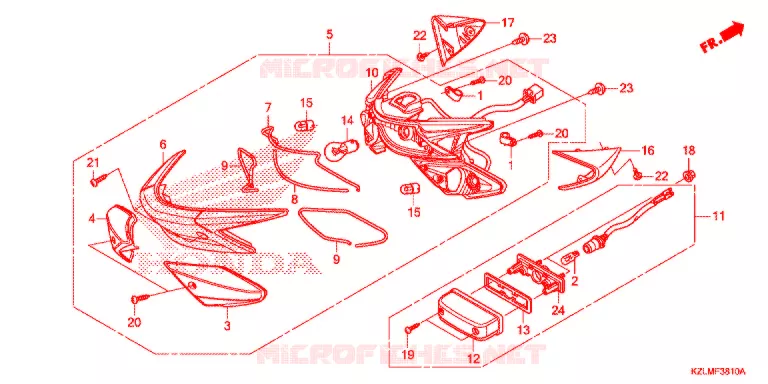FEUX ARRIERE Honda SCOOTER 110 SPACY 2014  NSC110CSE