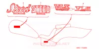AUTOCOLLANTS pour Honda STEED 400 J de 2001