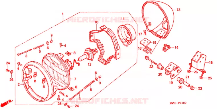PHARE Honda MOTO 400 STEED 1993  NV400CP