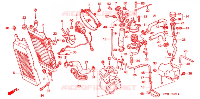 RADIATEUR Honda MOTO 400 STEED 1993  NV400CP_II