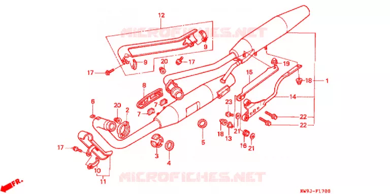 SILENCIEUX D'ECHAPPEMENT Honda MOTO 400 STEED 1993  NV400CP_II