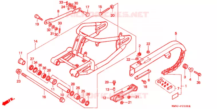 BRAS OSCILLANT Honda MOTO 400 STEED 1993  NV400CP_IV