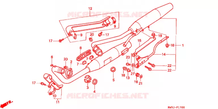 SILENCIEUX D'ECHAPPEMENT Honda MOTO 400 STEED 1995  NV400CVS