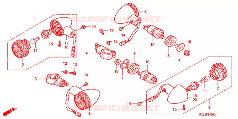 CLIGNOTANT Honda MOTO 400 SHADOW 2000  NV400DCY