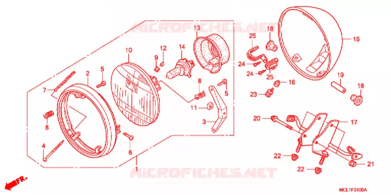 PHARE Honda MOTO 400 SHADOW 2000  NV400DCY