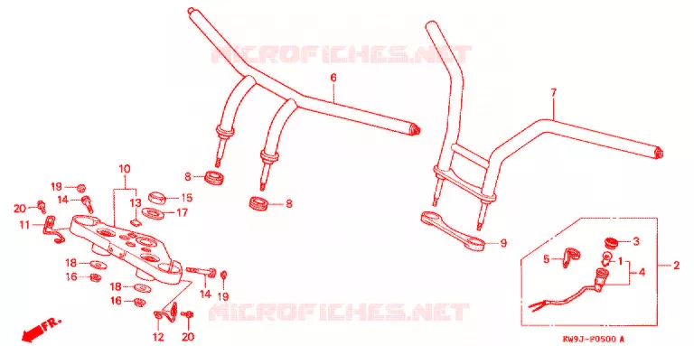 GUIDON - TE DE FOURCHE Honda MOTO 600 STEED 1993  NV600CP_III