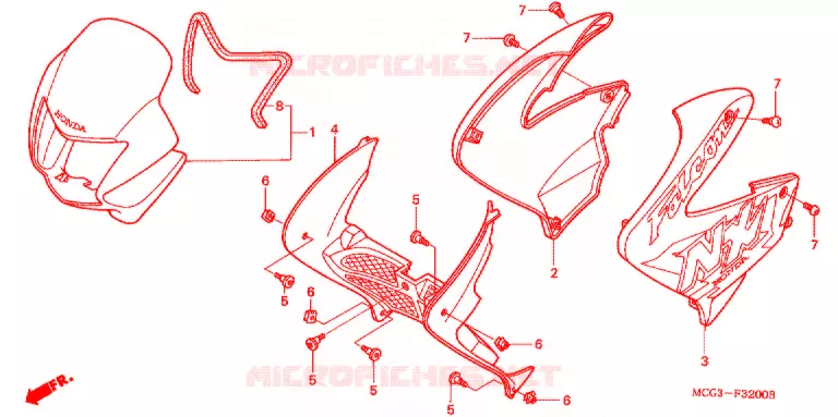 OUIES DE RADIATEUR Honda MOTO 400 NX 2008  NX4008