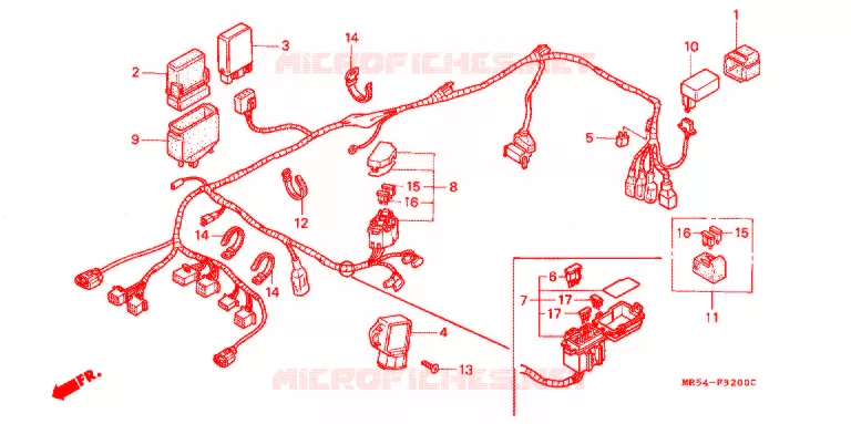 FAISCEAU DES FILS Honda MOTO 800 PC800 1990  PC800L