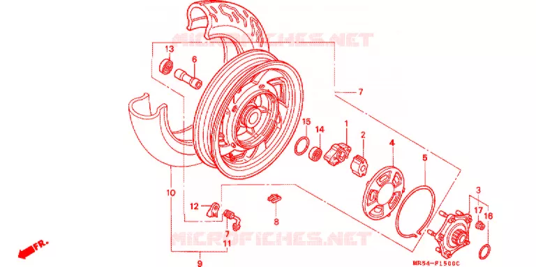 ROUE ARRIERE Honda MOTO 800 PC800 1994  PC800R