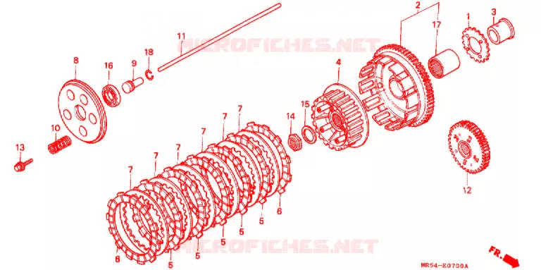EMBRAYAGE Honda MOTO 800 PC800 1995  PC800S