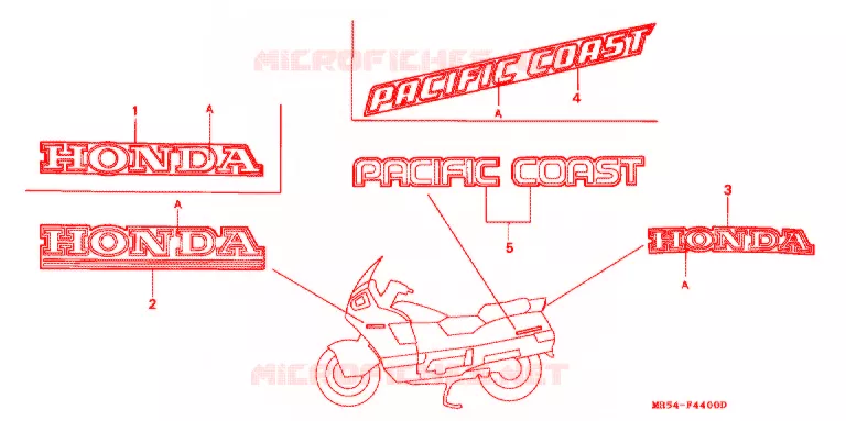 AUTOCOLLANTS Honda MOTO 800 PC800 1998  PC800W