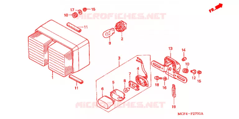 FEU ARRIERE Honda MOTO 1000 RC 2001  RVT1000R1