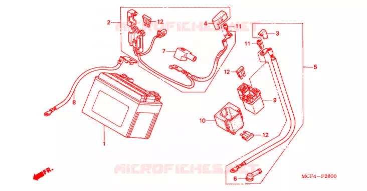 BATTERIE Honda MOTO 1000 RC 2002  RVT1000R2