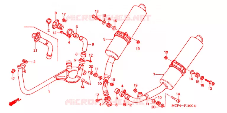 SILENCIEUX D'ECHAPPEMENT Honda MOTO 1000 RC 2004  RVT1000R4