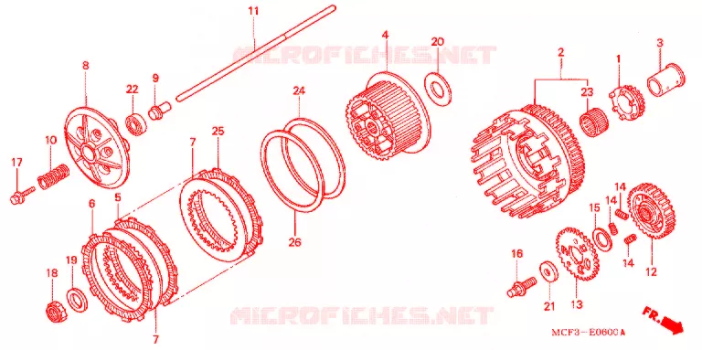 EMBRAYAGE Honda MOTO 1000 RC 2000  RVT1000RY