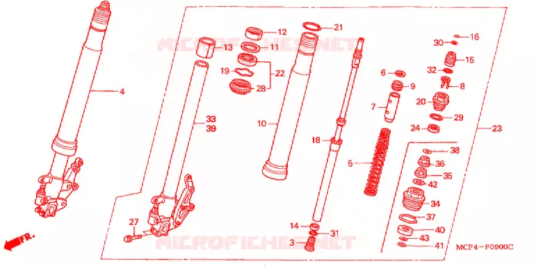 FOURCHE Honda MOTO 1000 RC 2000  RVT1000RY