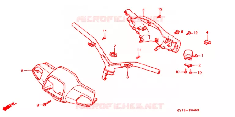 GUIDON - CARENAGE Honda SCOOTER 50 VISION 1996  SA502R