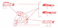 AUTOCOLLANTS pour Honda SB 50 ELITE E de 1990