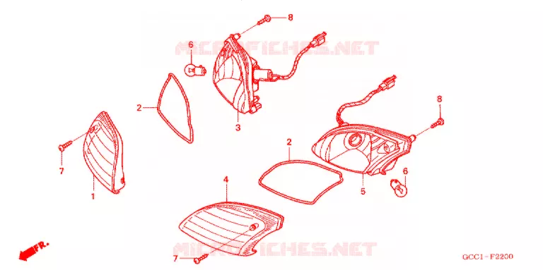 CLIGNOTANT AVANT Honda SCOOTER 100 SPACY 2005  SCR100WH3