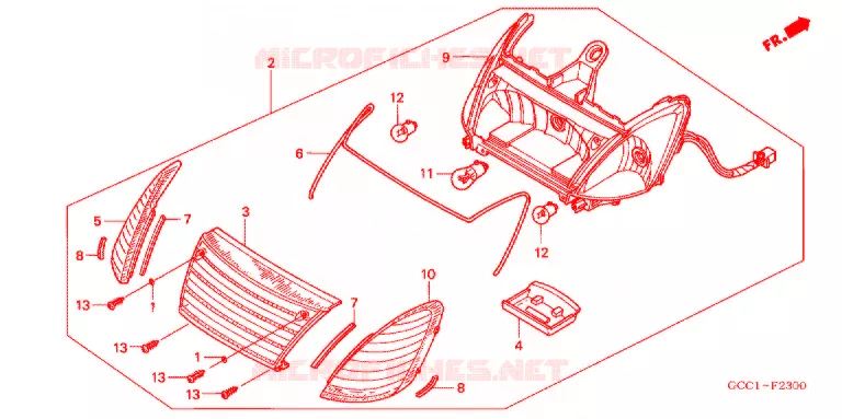 FEUX ARRIERE Honda SCOOTER 100 SPACY 2005  SCR100WH3