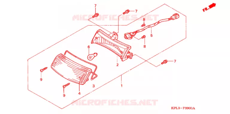 FEU ARRIERE (SCV100CM2) Honda SCOOTER 100 ACTIVA 2003  SCV100CM2