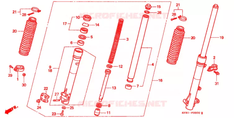FOURCHE Honda MOTO 230 SL 2003  SL2301