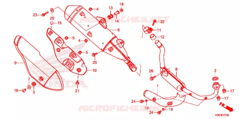 SILENCIEUX D'ECHAPPEMENT Honda MOTO 125 MSX 2016  MSX125F