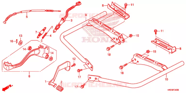 PEDALE - REPOSE PIED Honda ATV 420 FOURTRAX 2014  TRX420FM2E