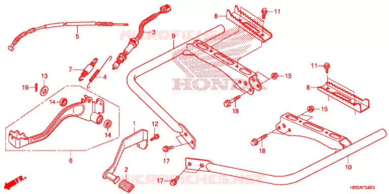 PEDALE - REPOSE PIED Honda ATV 420 FOURTRAX 2015  TRX420FM2F