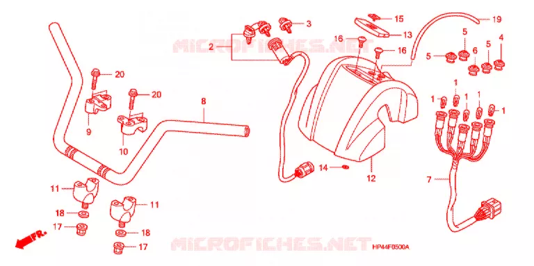 GUIDON (1) Honda ATV 420 FOURTRAX 2008  TRX420FM8